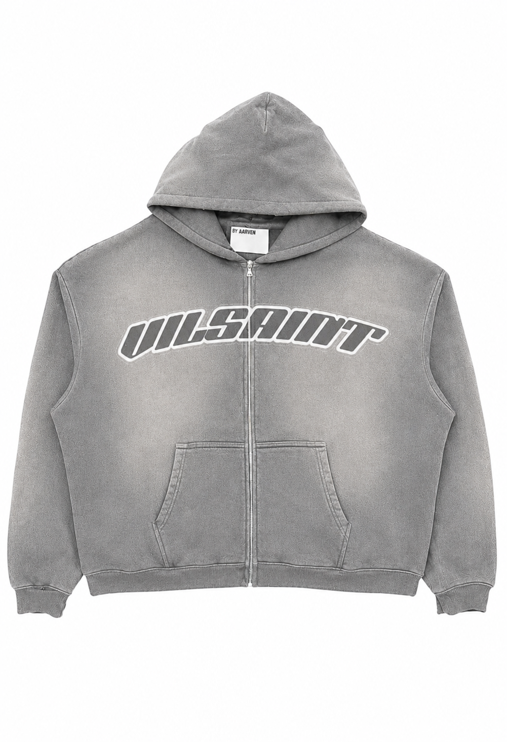 VILSAINT GREY ACID WASH ZIPUP